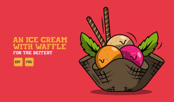 An Ice Cream with Waffle for the Dessert: Graphics and Illustrations for Local Business