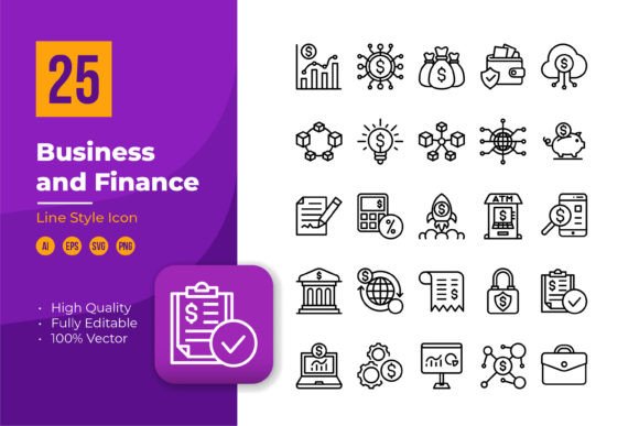 Business and Finance Icon in Line Style