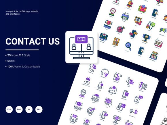 Contact Us Icon Pack: Graphics & Icons for Branding