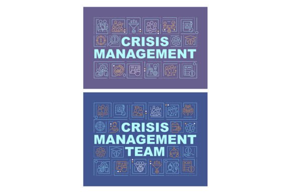 Crisis Management Word Banner Set: Graphics for Real Business