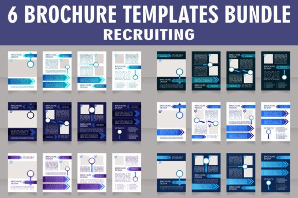 Employee Searching Brochure Template Set: Graphic Templates for Local Business Branding