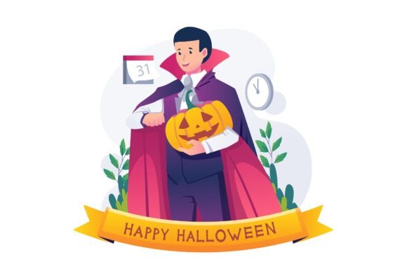 Halloween Dracula Illustration Graphics