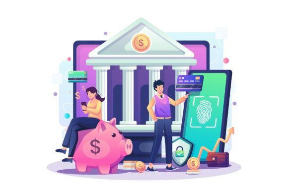 Online Payment Banking Illustration