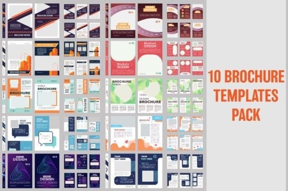 Preview Brochure Templates Set for Graphics and Graphic Templates
