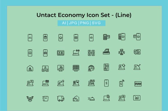 Untact Economy Icon Set - Line